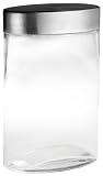 Steeltek Sitlax 8-Inch Clear Glass Vanity Jar with Metal Lid