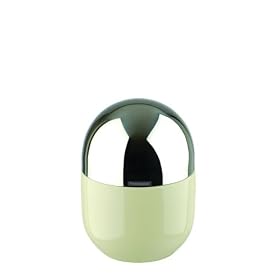 Typhooon Capsule Gloss Cream Glazed Ceramic Small Storage Canister with Stainless Steel Airtight Lid