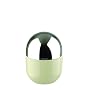 Typhooon Capsule Gloss Cream Glazed Ceramic Small Storage Canister with Stainless Steel Airtight Lid