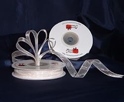 Sheer Organza Ribbon Mono Edge - 3/8" - 25 Yards (75 FT) - Ivory