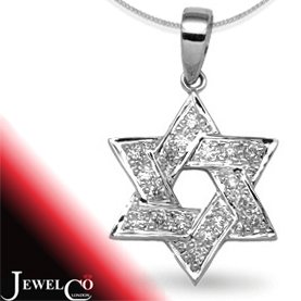 Jewelco London 18 Carat White Gold 18pts Diamond Pendant (Comes with 18 inch Pendant Chain)