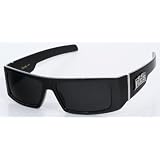 X-loop Locs Wide Arm Rectangular Black Frame Smoke Lens Fashion Sunglasses with Skulls ( Various Colors )