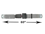 2-Point Lap Seat Belt, Grey, 60 Inch Length, with End Release Button
