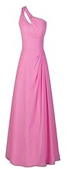 One Shoulder Chiffon Evening Dress/Bridesmaid Dress/Prom Dress/Party Dress 