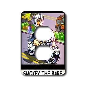 Londons Times Funny Society Cartoons - Naked Police - Light Switch Covers - 2 plug outlet cover