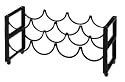 17&frac12; x 6&frac34;x 4&frac34; 4 Bottle Matte Black Stacking Wine Rack