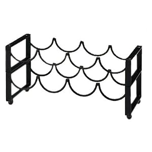 17½ x 6¾x 4¾ 4 Bottle Matte Black Stacking Wine Rack by