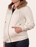 fur trim maternity jacket