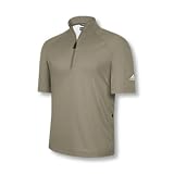 Adidas 2008 Men's ClimaProof Short Sleeve Half-Zip Golf Wind Shirt - Khaki / White - 991253
