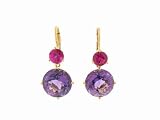 Amethyst/Rubellite Double Drop Earrings by Jane Taylor