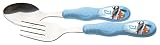 Zak! Designs Easy Grip Flatware, Children's Spoon and Fork with Disney Planes Graphics, BPA-free Pla