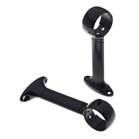 Levolor Universal Bracket, Pair of 2, Black, for Ceiling, Wall or End Mounting