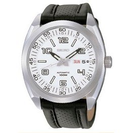 Seiko #SNKF09 Men's 100M Leather Band Self-Winding Automatic Watch
