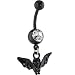 Bioplast Black Bat Dangle Belly Ring