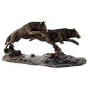 Sale - North American Wolves Running Statue Wolf Sculpture