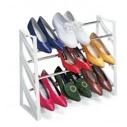 Shoe Rack - Convertible (white) (22"w x 18"h x 8"d)