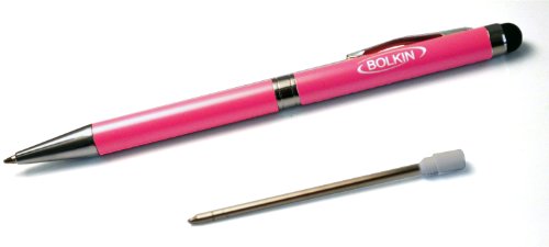 Bolkin 2 in 1 Touch Screen Stylus Pen & Ball Pen for Iphones, Ipads, Samsung, Microsoft, Google Nexus, Nokia, Motorola, Sony, Lenovo and Other Touch Screen Devices. (pink)