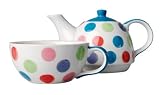  : Teapot & Cup with Spotty Design - Tea For One