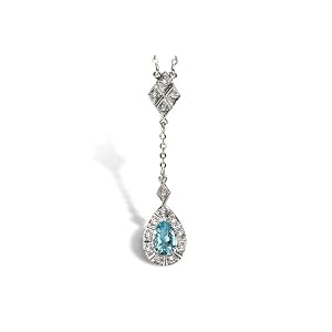 Aquamarine and Diamond Necklace by