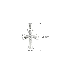 1.50 Carat Diamond Hip hop Big Cross Pendant in 14k White gold