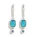 Caribbean Quartz and Blue Topaz Lever Back Earrings