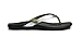 OLUKAI Ho'opio Leather Women's Beach Sandals, Full-Grain Leather Flip-Flop Slides, Modern Low Profile Design & Comfortable Fit, Silver/Charcoal, 8
