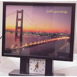 Golden Gate Bridge Fiber Optic Picture with Clock