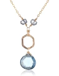 Dana Kellin Geometric Blue Quartz Necklace, 17.38"