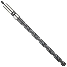 Cleveland 927E High Speed Steel Taper Shank Drill Bit, Extra Length, Coolant Through, Black Oxide, Morse Taper Shank, 118 Degree Notched Point