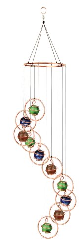 Red Carpet Studio Spiral Tunes Copper Round Ring w/ Multi-color Marbles Wind Chimes Red Carpet Studio Spiral Tunes Copper Round Ring w/ Multi-color Marbles Wind Chimes