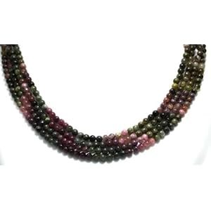 Tourmaline Necklaces 4 Strands Multi-Color Tourmaline Beads Beaded Necklace... by