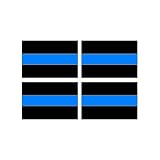 Thin Blue Line Decal - Sheet of 4 - Police - Window Bumper Laptop Stickers