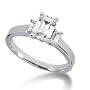 14K White Gold Emerald Cut Diamond Promise Engagement Ring (0.90ct.tw, HI Color, SI2-3 Clarity)