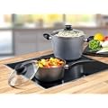 STONELINE � 4 teiliges Aluminium Kochtopfset, bestehend aus Kartoffel + Pasta Topf Durchmesser 24 cm extra hoch mit Glasdeckel und Stielkasserolle 18 cm mit Glasdeckel, mit hochwertiger Antihaftbeschichtung, auch f�r Induktion geeignet