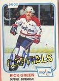 Rick Green, Washington Capitals Autographed Card