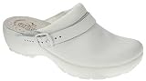 Womens Fly Flot Page Fly White Leather Shoe - Clog - Sandal (Designed specifically for medical professionals)