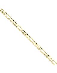 4.00 mm Solid 14K Yellow Gold High Polish Classic 3 + 1 Figaro Link Chain Necklace 16" - 30" Available