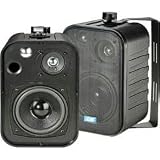 5 40-Watt 3-Way Outdoor Patio Speakers - Black