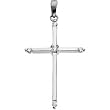 14K White Gold Diamond Cross Pendant - 28.75x19.25mm