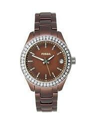 Fossil Womens ES2963 Quartz Brown Dial Aluminum Watch