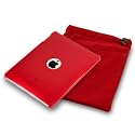 APPLE IPAD 3 PC EXECUTIVE ACCESSORY PACK - RED TRANSPARENT BACK  COVER CASE, SCREEN PROTECTOR, RED POUCH PART OF THE QUBITS ACCESSORIES  RANGE