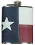 Simran HFFS-6197 Ajmer 6 oz. Texas Flag Genuine Leather Stainless Steel Flask