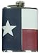Simran HFFS-6197 Ajmer 6 oz. Texas Flag Genuine Leather Stainless Steel Flask