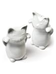 Set of 3" White Porcelain Pouncing Ca...