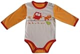 from Gluck Gluck Jersey Body Long Arm Long Sleeve Bodysuit (Orange/ White/ Red, 0 - 6 Months) (Model NOE 1-3)