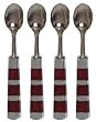Decorative Condiment Spoon with Red Resin Handle Set of Four