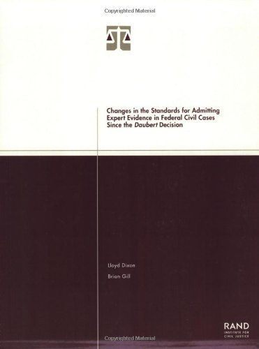 Changes in the Standards for Admitting Expert Evidence in Federal Civil Cases Since the Daubert Decision