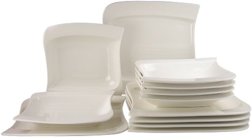 Creatable 187117 Tafelservice Vague 12-teilig, wei&szlig;