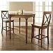 Crosley Furniture 3 Piece Pub Dining Set with Turned Leg and X-Back Stools in Classic Cherry Finish
