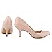 Zbeibei Women's Round-Toe Slender Leather Mid Heels Work Court Pumps